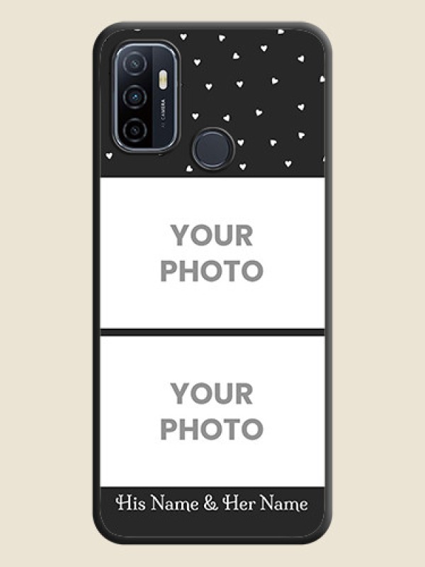 Custom Miniature Love Symbols with Name on Space Black Custom Soft Matte Back Cover - Oppo A53 2020 - alternate view