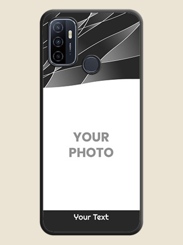 Custom Mixed Wave Lines on Photo on Space Black Soft Matte Mobile Cover - Oppo A53 2020 - alternate view