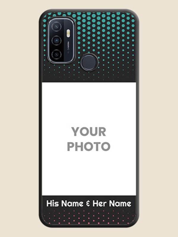 Custom Faded Dots with Grunge Photo Frame and Text on Space Black Custom Soft Matte Phone Cases - Oppo A53 2020 - alternate view