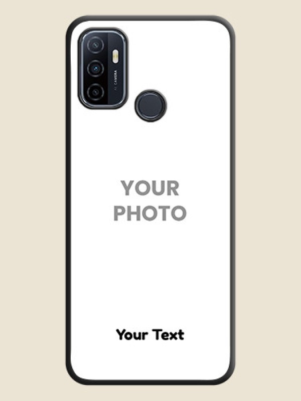 Custom Full Single Pic Upload With Text On Space Black Personalized Soft Matte Phone Covers -Oppo A53 - alternate view