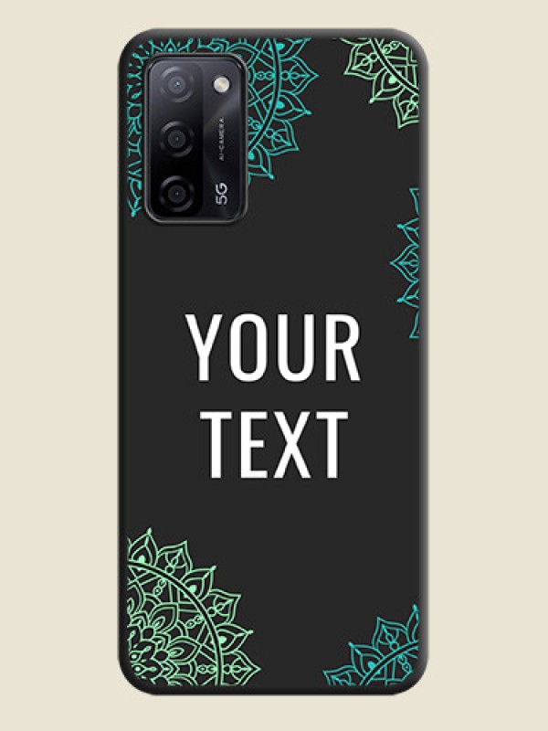 Custom Your Name with Floral Design on Space Black Custom Soft Matte Back Cover - Oppo A53s 5G - alternate view