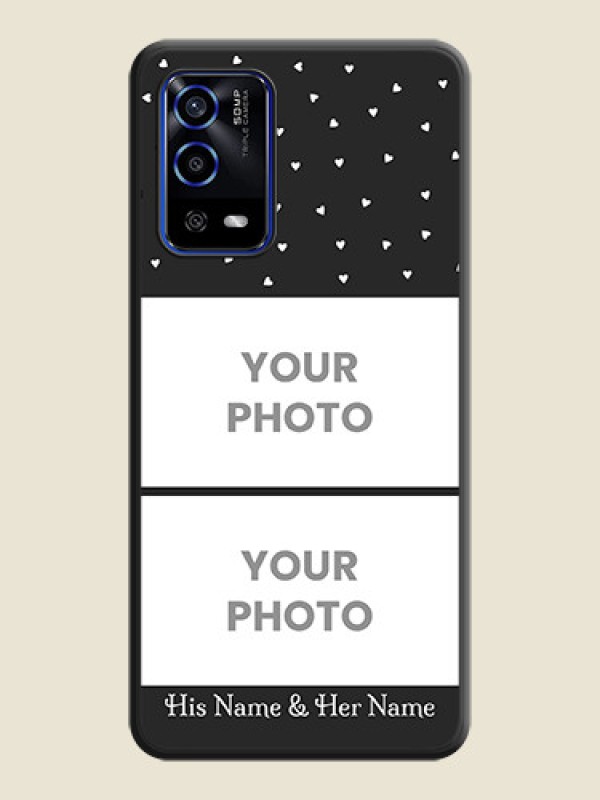 Custom Miniature Love Symbols with Name on Space Black Custom Soft Matte Back Cover - Oppo A55 - alternate view