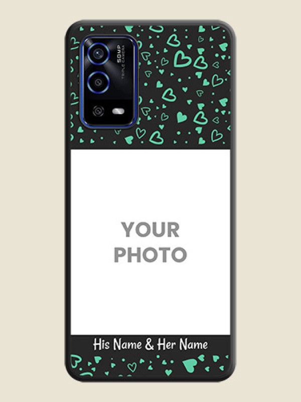 Custom Sea Green Indefinite Love Pattern on Photo on Space Black Soft Matte Mobile Cover - Oppo A55 - alternate view
