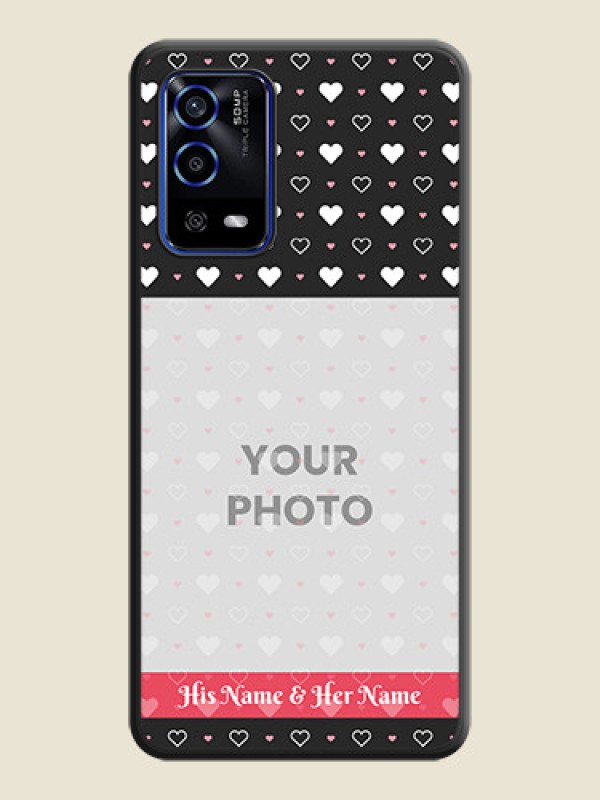 Custom White Color Love Symbols with Text Design on Photo on Space Black Soft Matte Phone Cover - Oppo A55 - alternate view