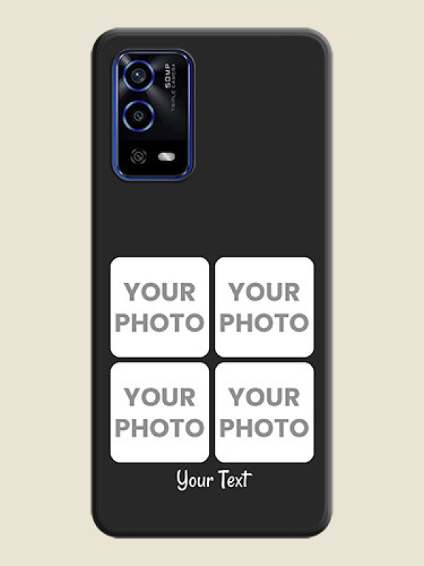 Custom Floral Art with 6 Image Holder on Photo on Space Black Soft Matte Mobile Case - Oppo A55 - alternate view