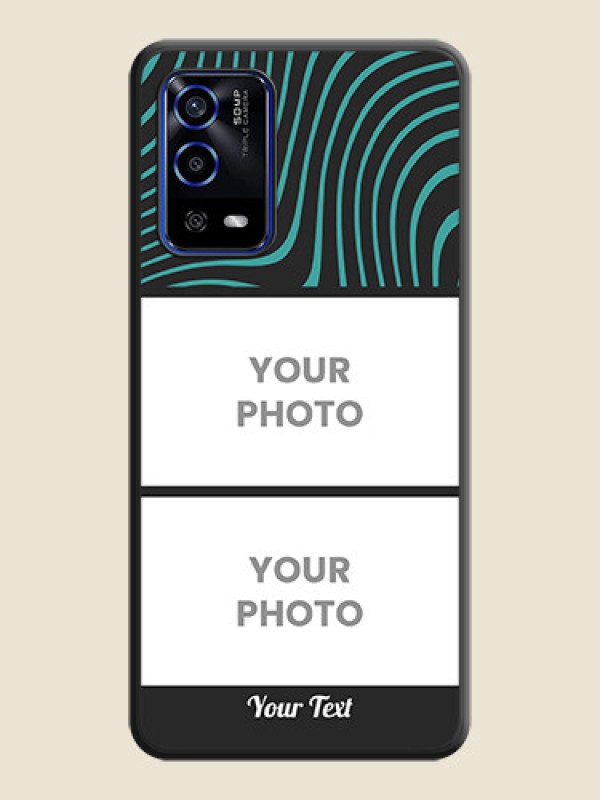 Custom Wave Pattern with 2 Image Holder on Space Black Personalized Soft Matte Phone Covers - Oppo A55 - alternate view