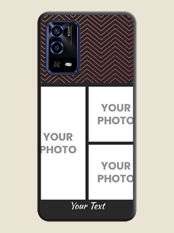 Custom Wave Pattern with 3 Image Holder on Space Black Custom Soft Matte Back Cover - Oppo A55 - alternate view