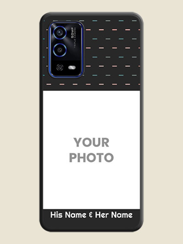 Custom Line Pattern Design with Text on Space Black Custom Soft Matte Phone Back Cover - Oppo A55 - alternate view