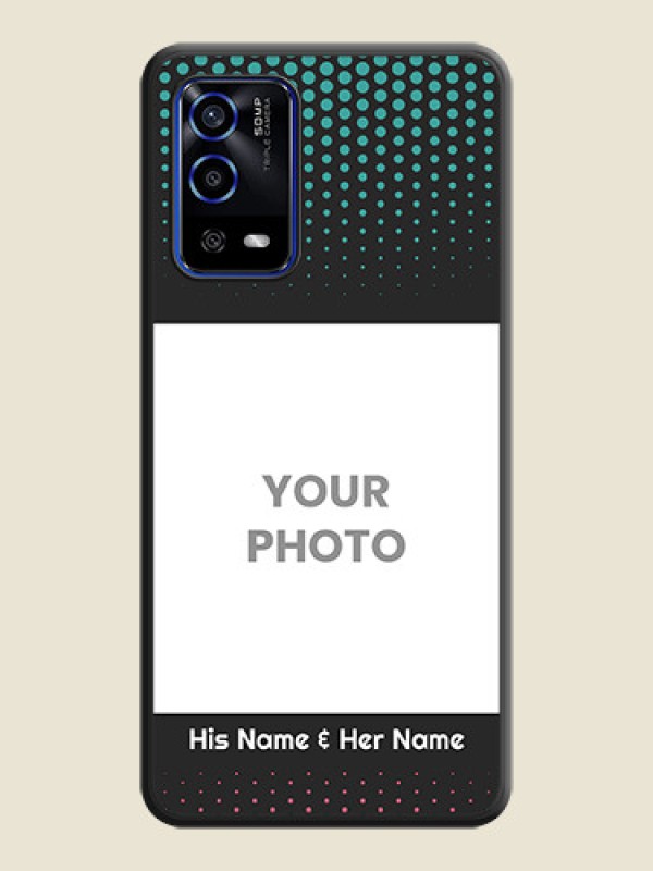 Custom Faded Dots with Grunge Photo Frame and Text on Space Black Custom Soft Matte Phone Cases - Oppo A55 - alternate view