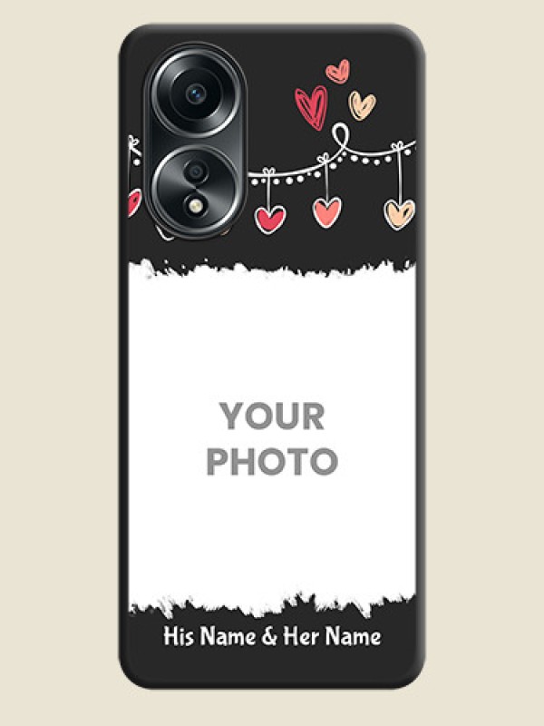 Custom Pink Love Hangings with Name on Space Black Custom Soft Matte Phone Cases - Oppo A58 - alternate view