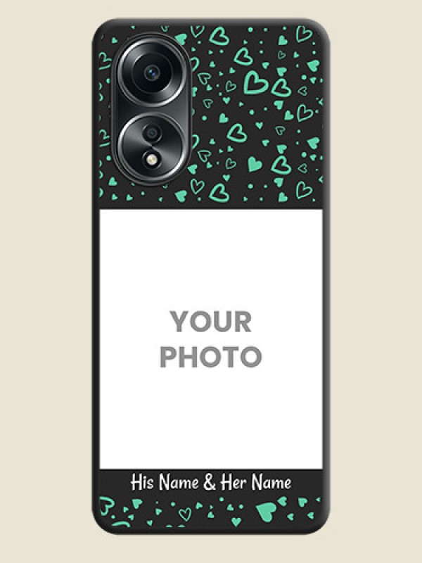 Custom Sea Green Indefinite Love Pattern - Photo on Space Black Soft Matte Mobile Cover - Oppo A58 - alternate view
