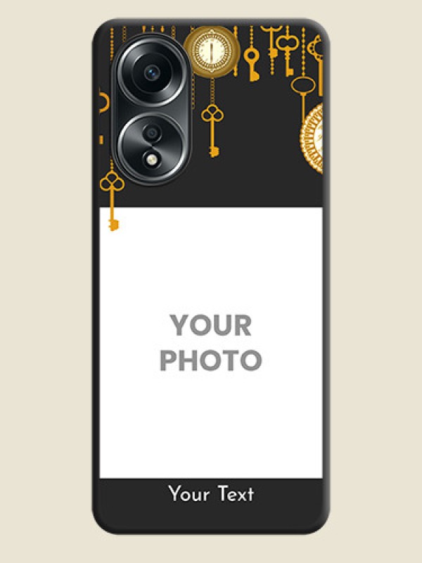 Custom Decorative Design with Text on Space Black Custom Soft Matte Back Cover - Oppo A58 - alternate view