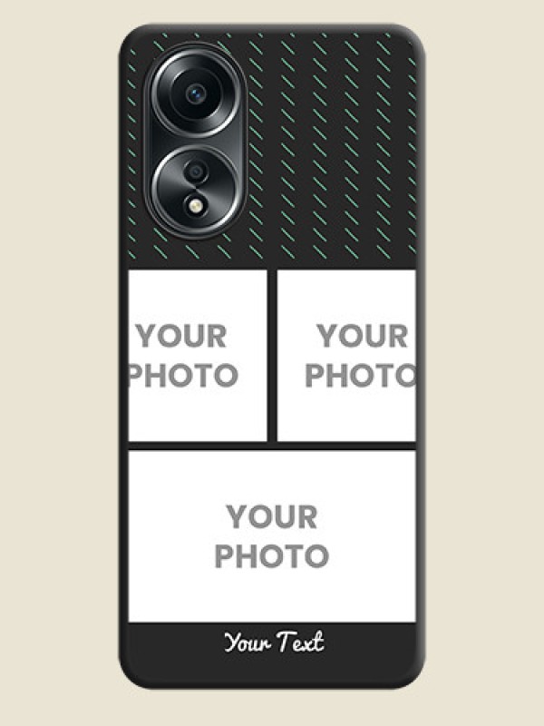 Custom Cross Dotted Pattern with 2 Image Holder on Personalised Space Black Soft Matte Cases - Oppo A58 - alternate view