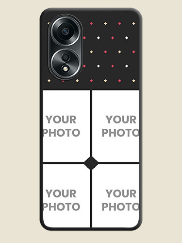 Custom Multicolor Dotted Pattern with 4 Image Holder on Space Black Custom Soft Matte Phone Cases - Oppo A58 - alternate view