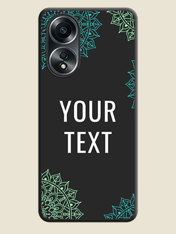 Custom Your Name with Floral Design on Space Black Custom Soft Matte Back Cover - Oppo A58 - alternate view