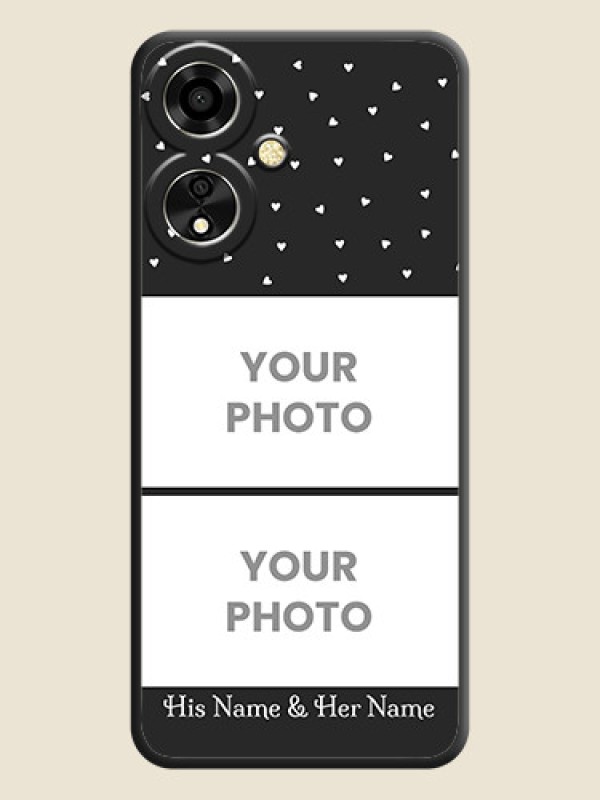 Custom Miniature Love Symbols with Name On Space Black Custom Soft Matte Mobile Back Cover - Oppo A59 5G - alternate view