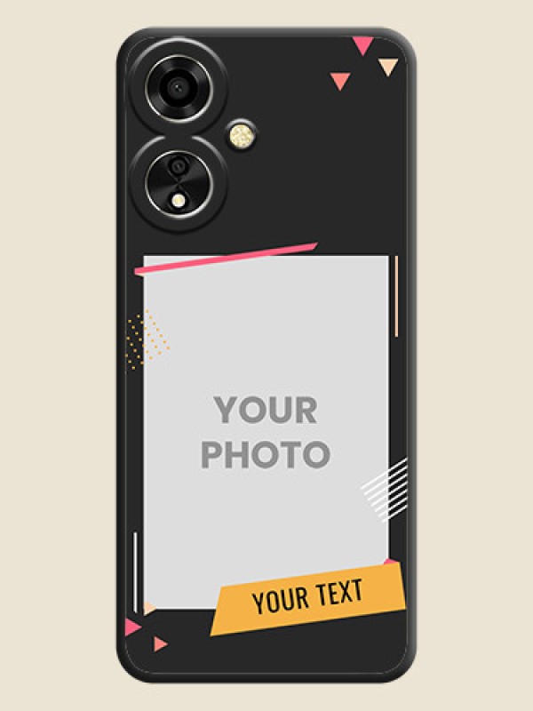 Custom Photo Frame with Triangle Small Dots on Photo On Space Black Custom Soft Matte Mobile Back Cover - Oppo A59 5G - alternate view