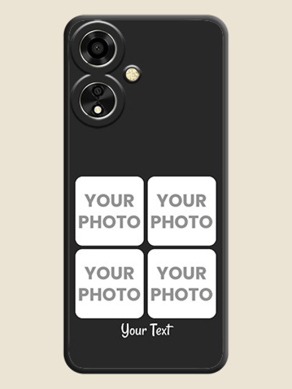Custom Floral Art with 6 Image Holder on Photo On Space Black Custom Soft Matte Mobile Back Cover - Oppo A59 5G - alternate view