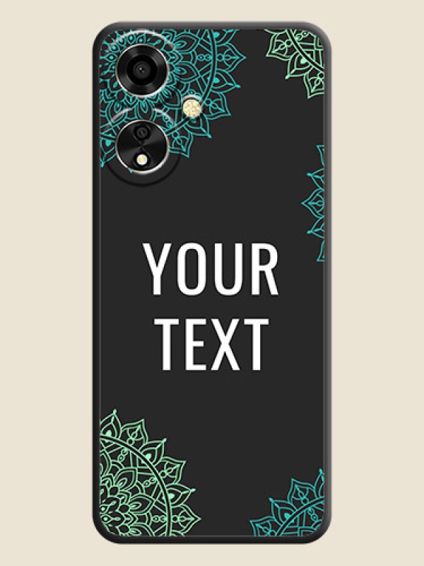 Custom Your Name with Floral Design On Space Black Custom Soft Matte Mobile Back Cover - Oppo A59 5G - alternate view