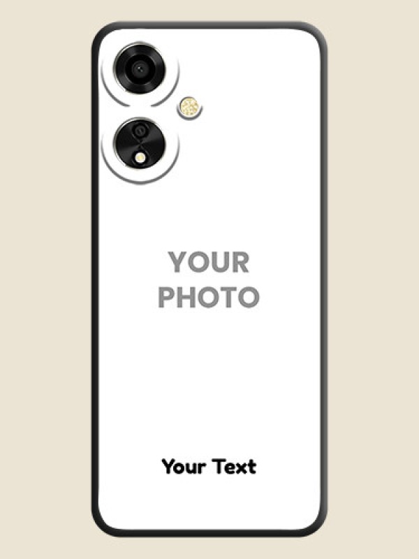 Custom Full Single Pic Upload With Text On Space Black Custom Soft Matte Mobile Back Cover - Oppo A59 5G - alternate view