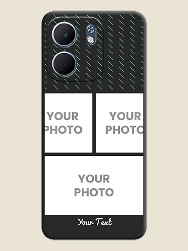 Custom Cross Dotted Pattern with 2 Image Holder On Space Black Custom Soft Matte Mobile Back Cover - Oppo A5X 4G - alternate view