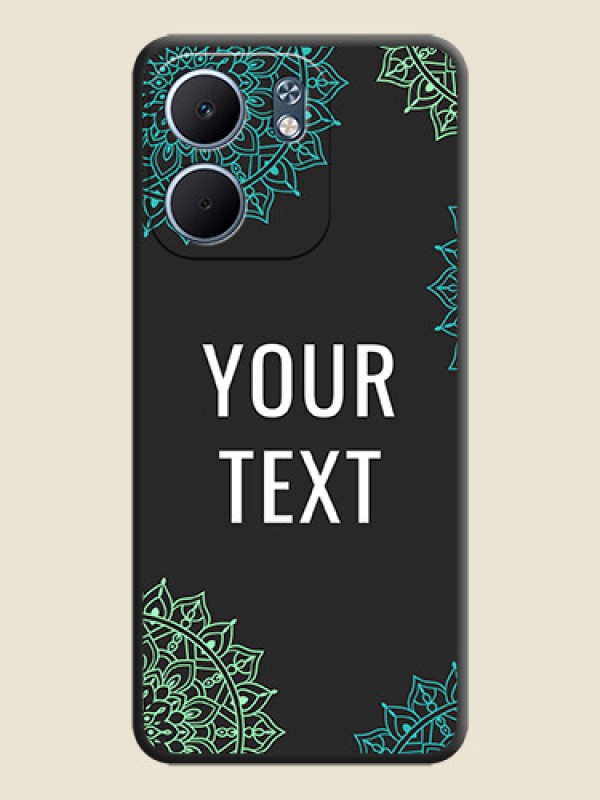 Custom Your Name with Floral Design On Space Black Custom Soft Matte Mobile Back Cover - Oppo A5X 4G - alternate view