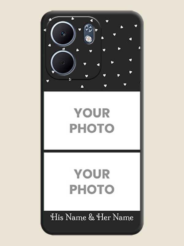 Custom Miniature Love Symbols with Name On Space Black Custom Soft Matte Mobile Back Cover - Oppo A5x 5G - alternate view