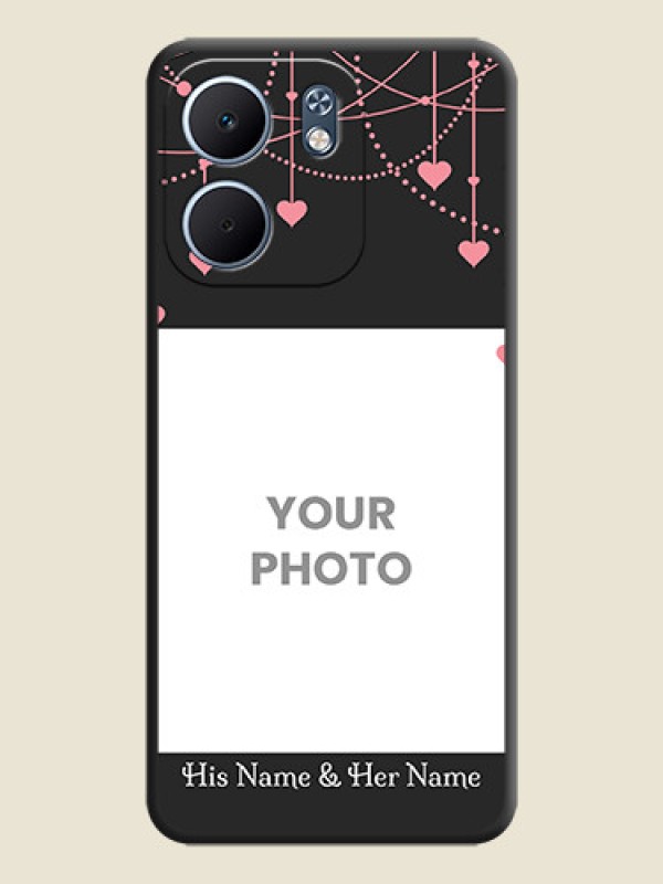 Custom Pink Love Hangings with Text On Space Black Custom Soft Matte Mobile Back Cover - Oppo A5x 5G - alternate view