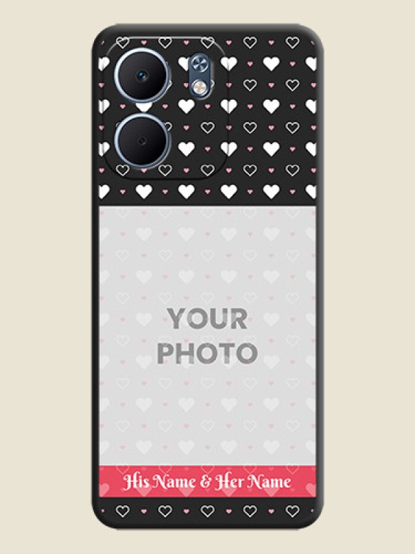 Custom White Color Love Symbols with Text Design on Photo On Space Black Custom Soft Matte Mobile Back Cover - Oppo A5x 5G - alternate view