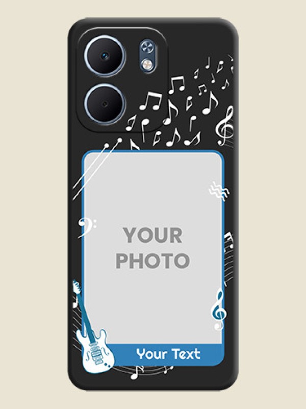 Custom Musical Theme Design with Text on Photo On Space Black Custom Soft Matte Mobile Back Cover - Oppo A5x 5G - alternate view