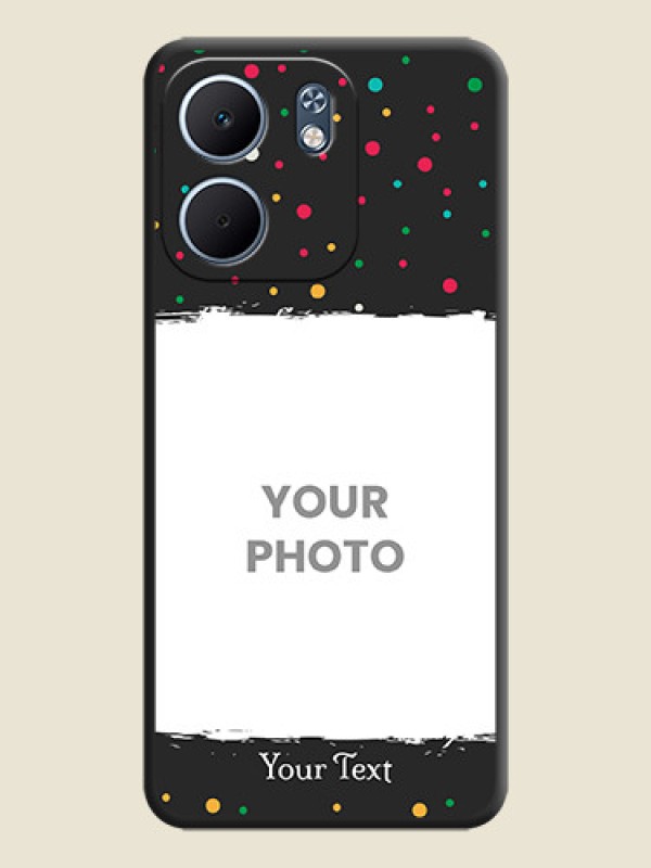 Custom Multicolor Dotted Pattern with Text On Space Black Custom Soft Matte Mobile Back Cover - Oppo A5x 5G - alternate view
