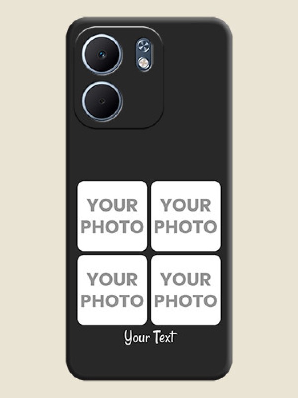 Custom Floral Art with 6 Image Holder on Photo On Space Black Custom Soft Matte Mobile Back Cover - Oppo A5x 5G - alternate view