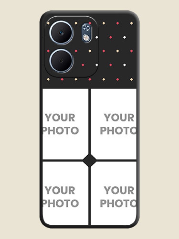 Custom Multicolor Dotted Pattern with 4 Image Holder On Space Black Custom Soft Matte Mobile Back Cover - Oppo A5x 5G - alternate view