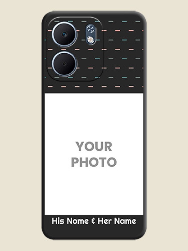 Custom Line Pattern Design with Text On Space Black Custom Soft Matte Mobile Back Cover - Oppo A5x 5G - alternate view