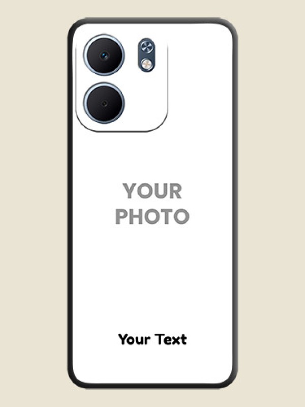 Custom Full Single Pic Upload With Text On Space Black Custom Soft Matte Mobile Back Cover - Oppo A5x 5G - alternate view