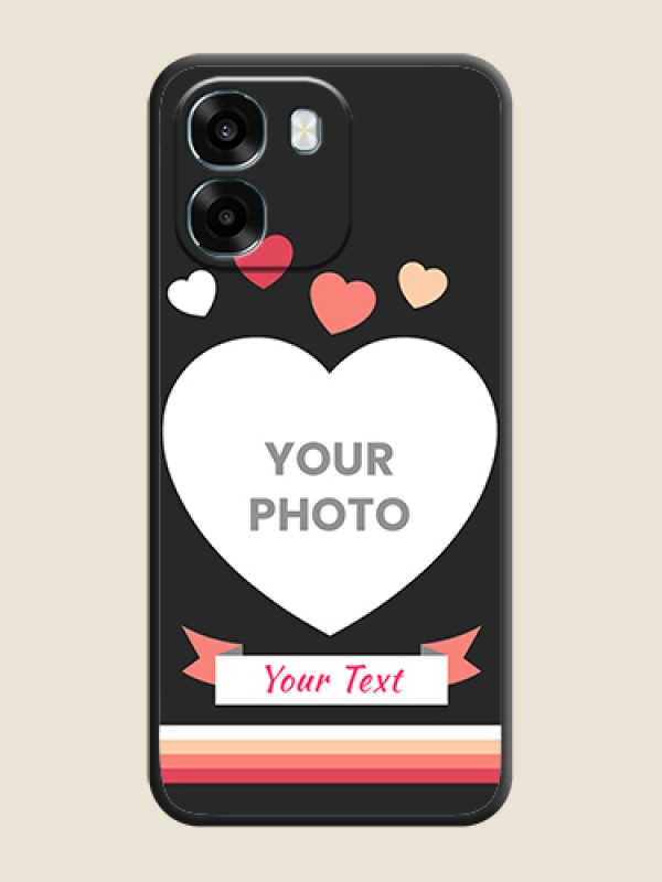 Custom Love Shaped Photo with Colorful Stripes On Space Black Custom Soft Matte Mobile Back Cover - Oppo A6 5G - alternate view