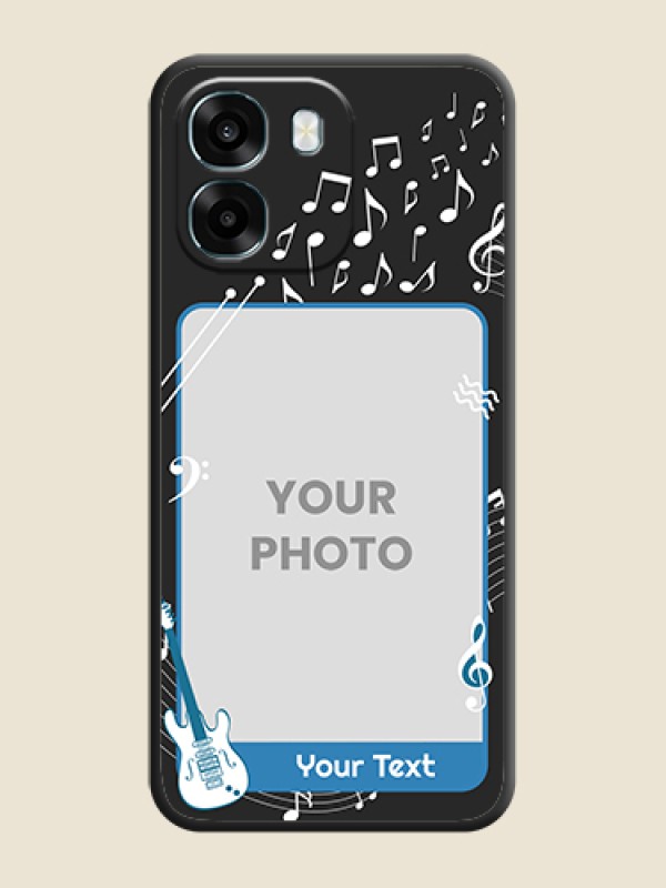 Custom Musical Theme Design with Text on Photo On Space Black Custom Soft Matte Mobile Back Cover - Oppo A6 5G - alternate view