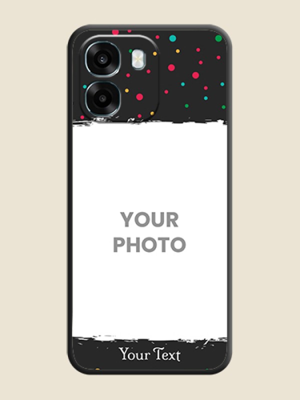 Custom Multicolor Dotted Pattern with Text On Space Black Custom Soft Matte Mobile Back Cover - Oppo A6 5G - alternate view