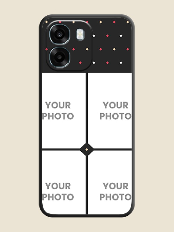 Custom Multicolor Dotted Pattern with 4 Image Holder On Space Black Custom Soft Matte Mobile Back Cover - Oppo A6 5G - alternate view