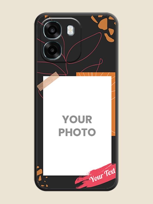Custom Orange Photo Frame On Space Black Custom Soft Matte Mobile Back Cover - Oppo A6 5G - alternate view