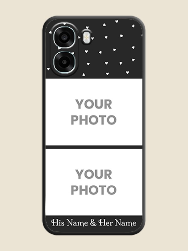 Custom Miniature Love Symbols with Name On Space Black Custom Soft Matte Mobile Back Cover - Oppo A6s 5G - alternate view