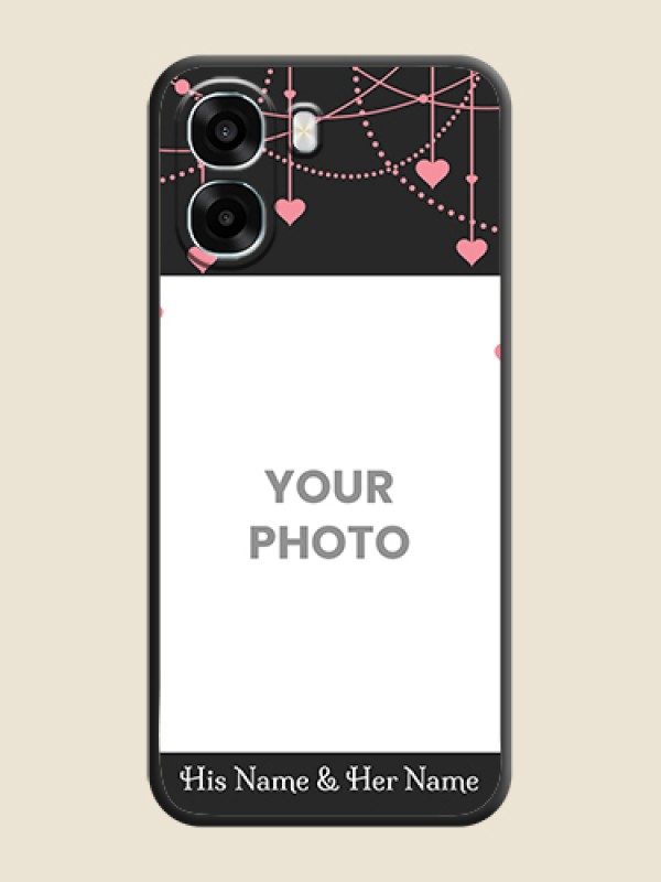 Custom Pink Love Hangings with Text On Space Black Custom Soft Matte Mobile Back Cover - Oppo A6s 5G - alternate view