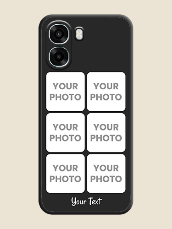 Custom Floral Art with 6 Image Holder on Photo On Space Black Custom Soft Matte Mobile Back Cover - Oppo A6s 5G - alternate view