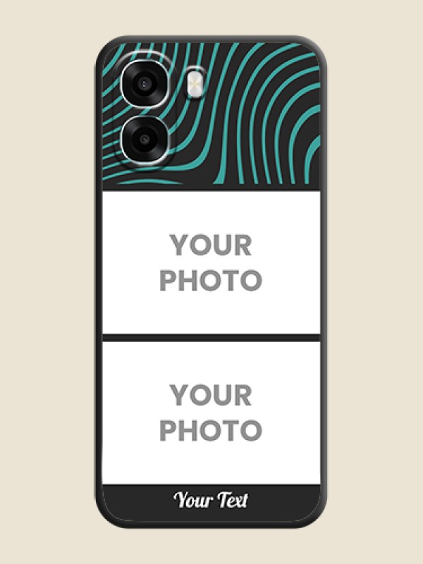 Custom Wave Pattern with 2 Image Holder On Space Black Custom Soft Matte Mobile Back Cover - Oppo A6s 5G - alternate view