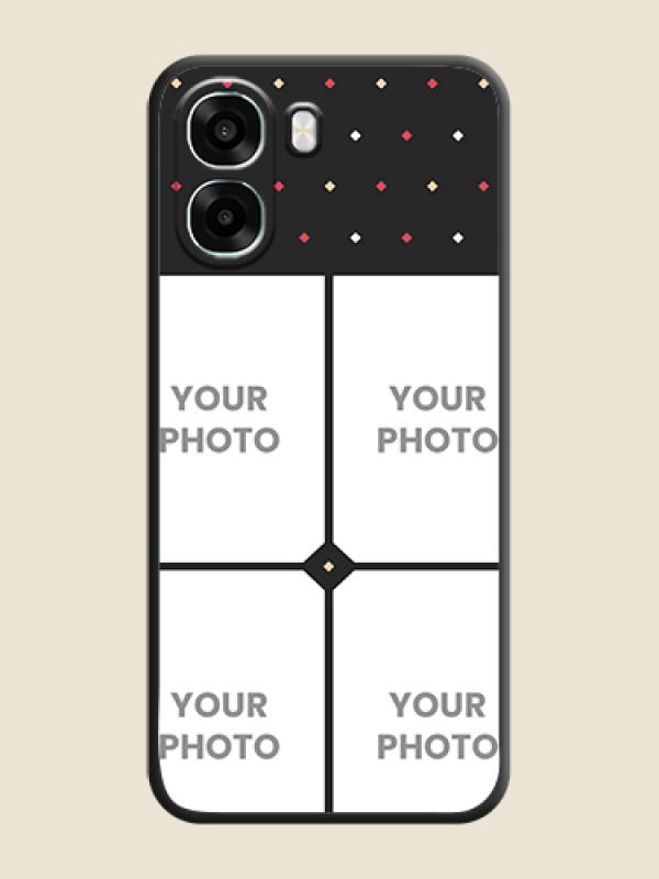 Custom Multicolor Dotted Pattern with 4 Image Holder On Space Black Custom Soft Matte Mobile Back Cover - Oppo A6s 5G - alternate view