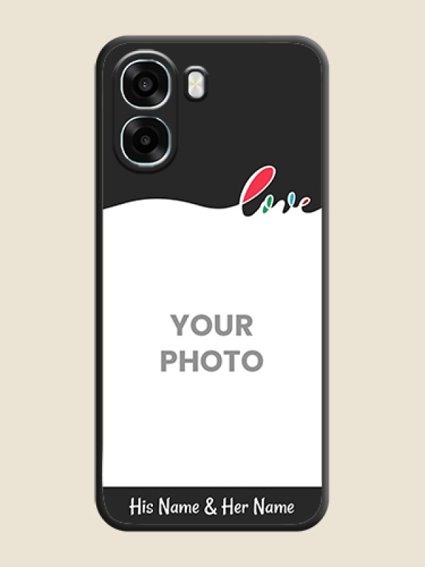 Custom Fall in Love Pattern with Picture on Photo On Space Black Custom Soft Matte Mobile Back Cover - Oppo A6x 4G - alternate view