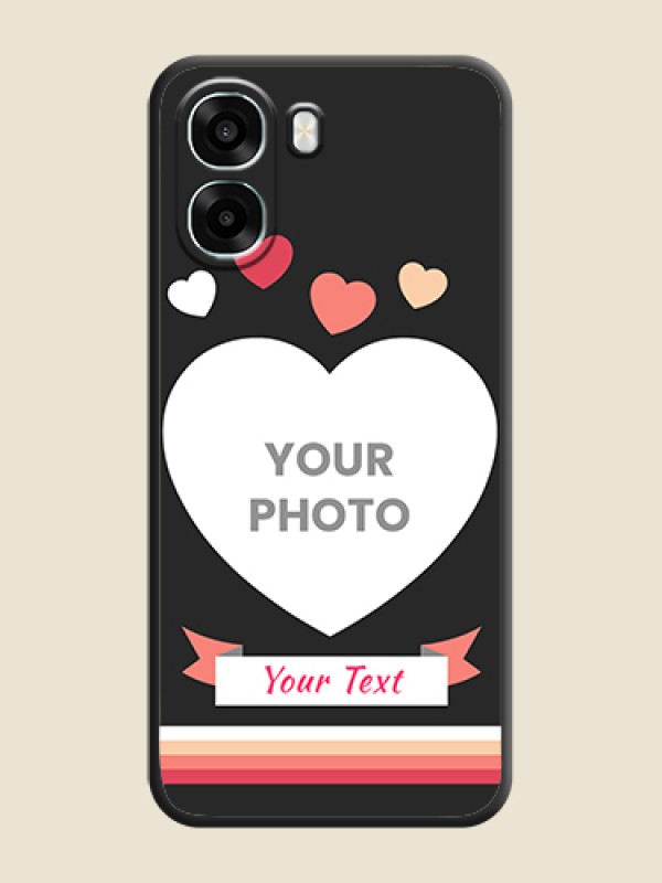 Custom Love Shaped Photo with Colorful Stripes On Space Black Custom Soft Matte Mobile Back Cover - Oppo A6x 4G - alternate view