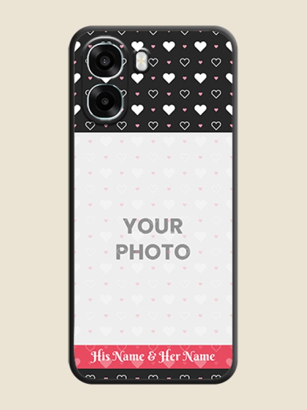 Custom White Color Love Symbols with Text Design on Photo On Space Black Custom Soft Matte Mobile Back Cover - Oppo A6x 4G - alternate view