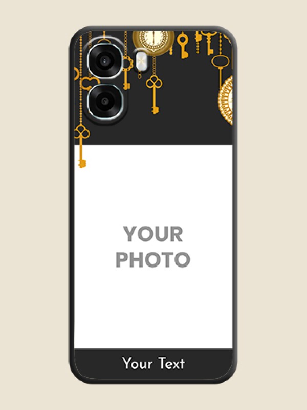 Custom Decorative Design with Text On Space Black Custom Soft Matte Mobile Back Cover - Oppo A6x 4G - alternate view