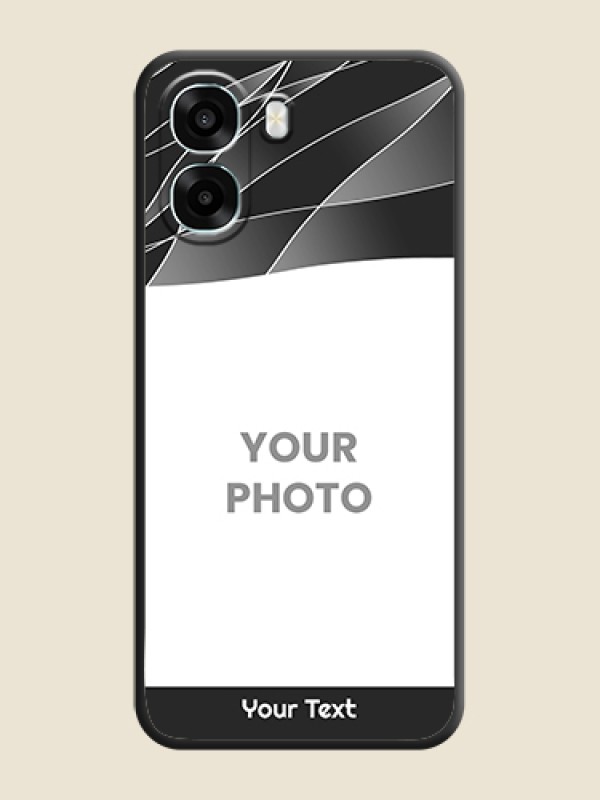Custom Mixed Wave Lines on Photo On Space Black Custom Soft Matte Mobile Back Cover - Oppo A6x 4G - alternate view